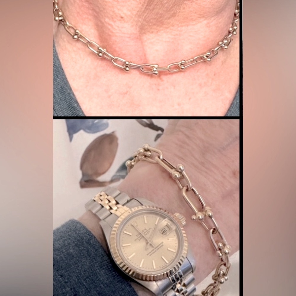 18 KT Tiffany Inspired Hardwear Collection Necklace and Bracelet - Picture 4 of 9